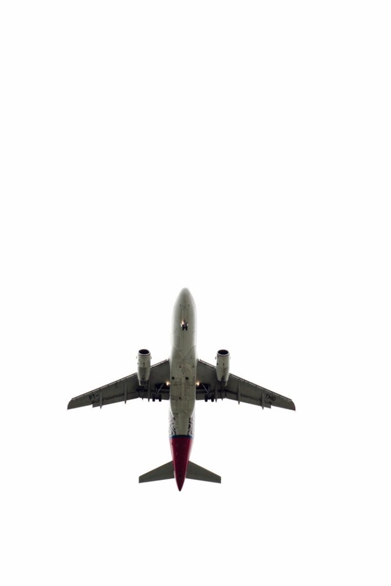 Silhouette of a commercial airplane against a minimalistic sky, symbolizing modern air travel.